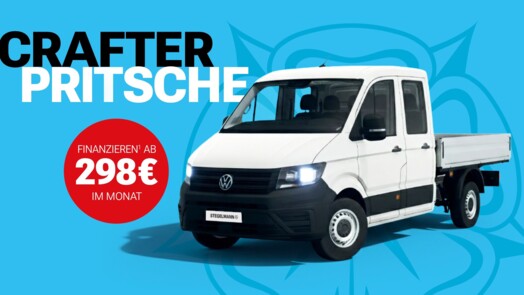 Volkswagen Nutzfahrzeuge Crafter 35 Pritschenwagen Doppelkabine 2,0 l TDI, EU6-EC SCR, 103 kW, (140 PS), Frontantrieb